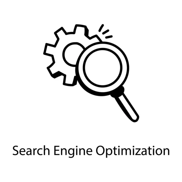 Ikona Optimalizace Pro Vyhledávače Vektorová Ilustrace Prvku Tenké Čáry — Stockový vektor