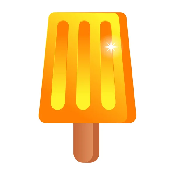 Ice Cream Icon Cartoon Popsicle Vector Illustration Isolated White Background — Stock Vector