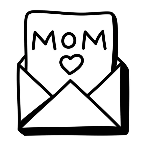 Envelope Com Mensagem Carta Amor Vetor Ilustração — Vetor de Stock