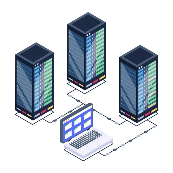 Illustrazione Vettoriale Dell Icona Informatica Tecnologica Server — Vettoriale Stock