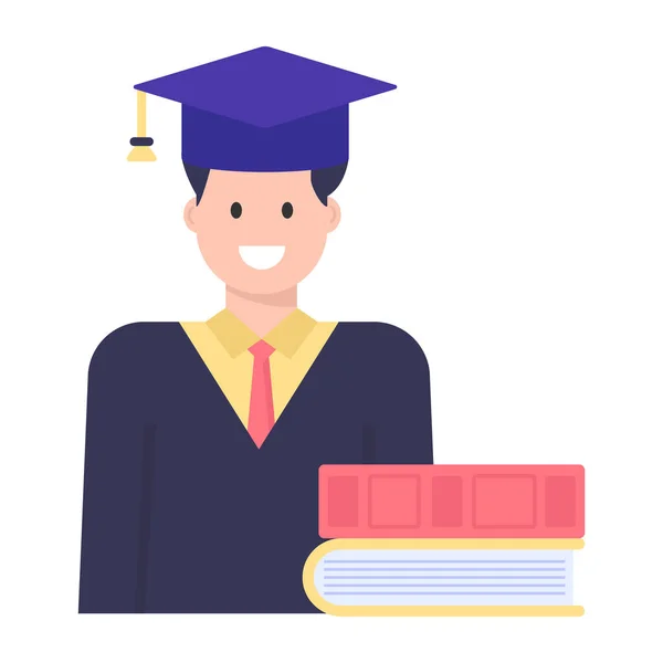 Φοιτητής Αποφοίτηση Καπέλο Διάνυσμα Εικονογράφηση Σχέδιο — Διανυσματικό Αρχείο