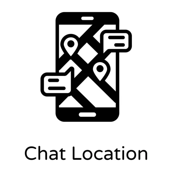 Mobile Phone Chat Location — Stock Vector