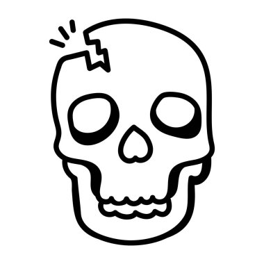 skull on white background, vector illustration