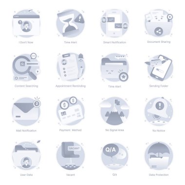 Web ve mobil için vektör simgeleri kümesi