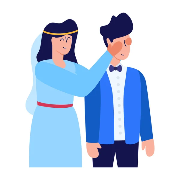 Wedding People Characters Vector Illustration Design — Vetor de Stock