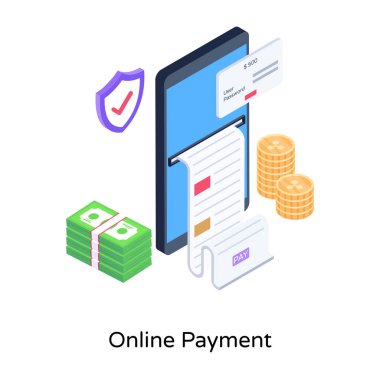 mobil bankacılık düz vektör simgesi