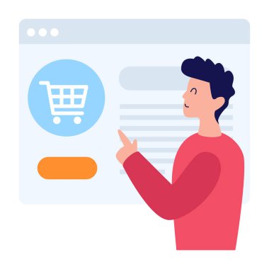 İnternetten alışveriş. Web simgesi