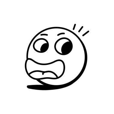 Gülümseme ifadesi vektör çizimi tasarımı olan sevimli çizgi film yüzü