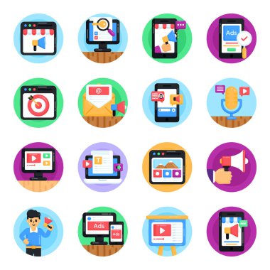 creative and modern flat vector icons for web and user interface