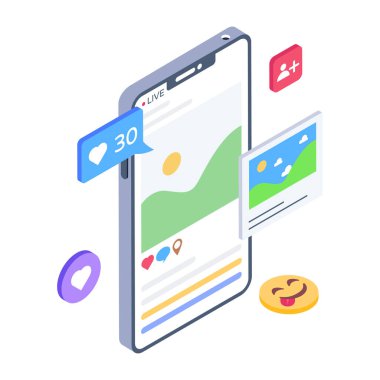 akıllı telefon ve harita vektör illüstrasyon tasarımlı cep telefonu