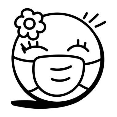 Şirin bir çizgi film bebek yüzünün vektör çizimi 