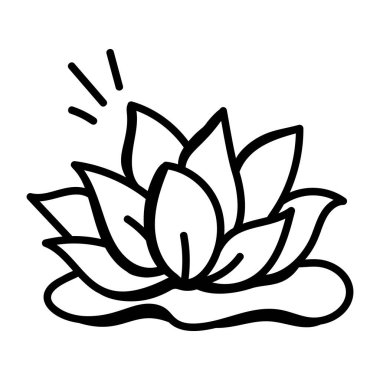 Nilüfer çiçeği ikonu vektör illüstrasyonu