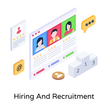 hiring and recruitment concept, flat design style icon.