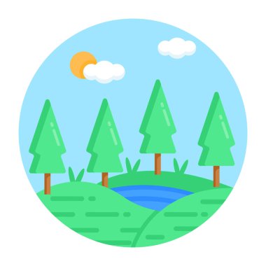 Orman ağaçları vektör çizimi tasarımı