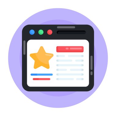 yıldız derecelendirmesinin düz tasarım simgesi