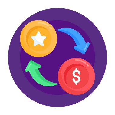 para Döviz düz simgesi