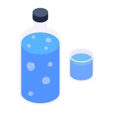 su şişesi simge vektör çizim 