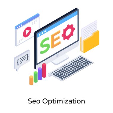 seo optimizasyon düz vektör simgesi