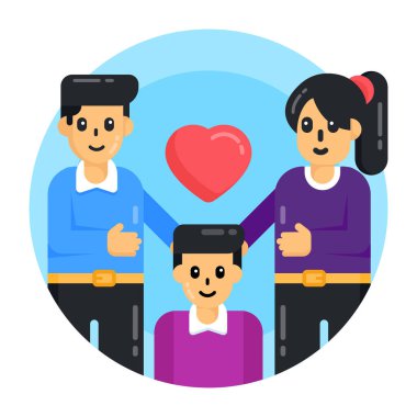 Çift akıllı telefon ve kalp vektör çizimi tasarımı ile sohbet ediyor