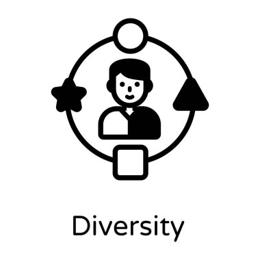 çeşitlilik vektörü simgesi modern çizgi