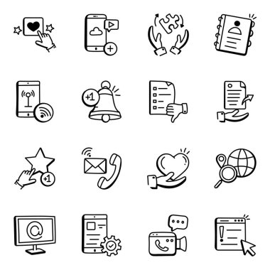 Web ve mobil için vektör simgeleri kümesi