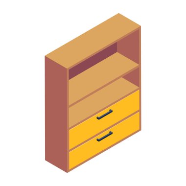 Bir ahşap göğüs simgesinin vektör çizimi