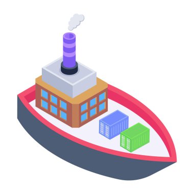 Gemi. Web simgesi vektör illüstrasyonu