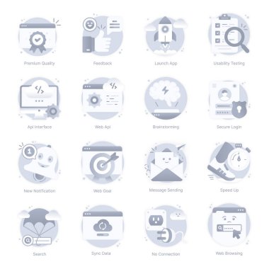 vektör modern düz simgeler kümesi