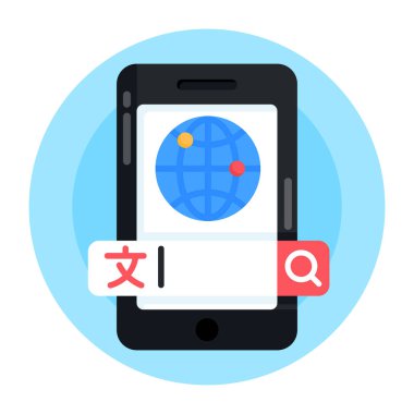 GPS navigasyon vektör çizimine sahip cep telefonu