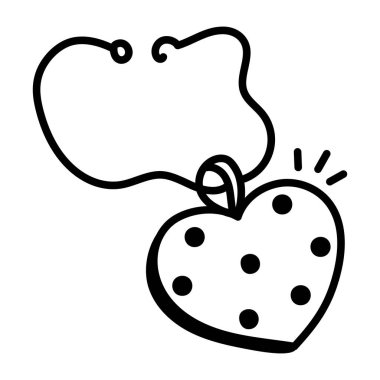 line drawing of a heart necklace
