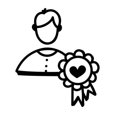 vector illustration of a man with heart symbol