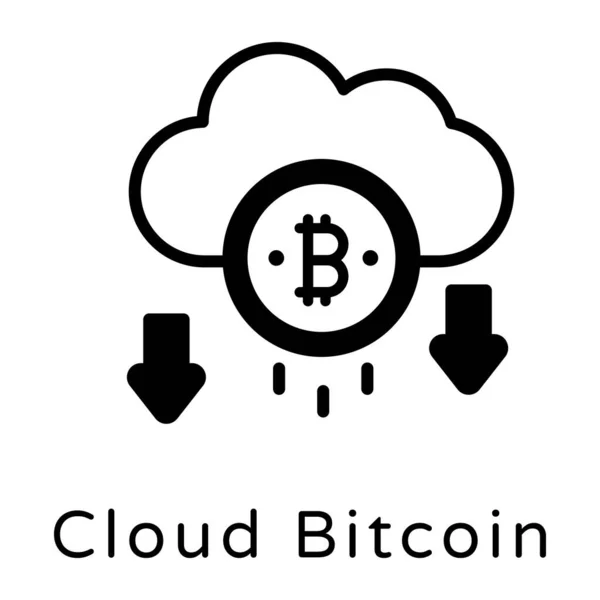 Mineração Bitcoin Ilustração Simples — Vetor de Stock