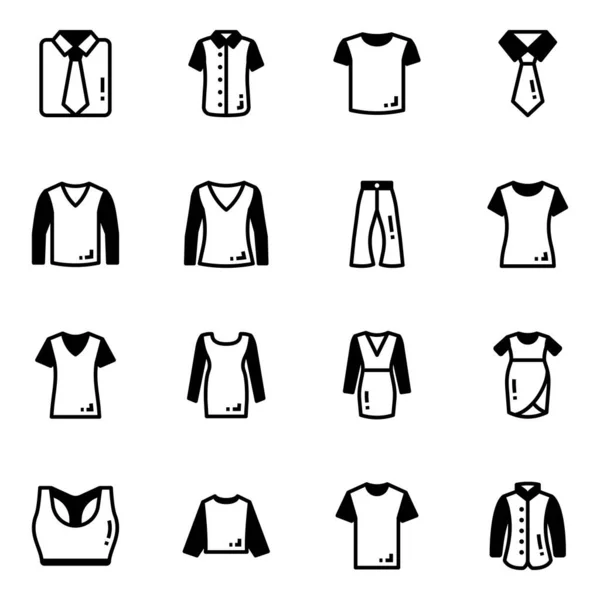 Shirt Ubrania Koszulka Kurtka Odzież Odzież Logo Ikona Wektor — Wektor stockowy