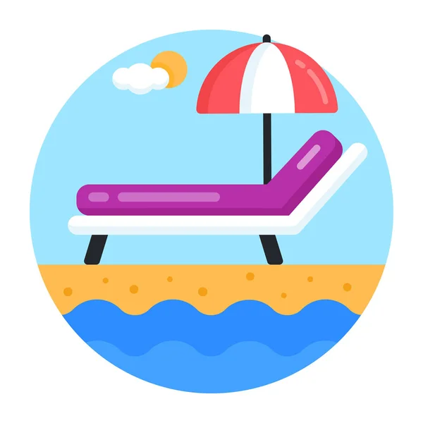 Beach Chair Simple Design — Stock Vector