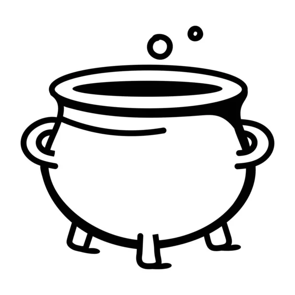 Halloween Cauldron Doodle Icon — Stock Vector