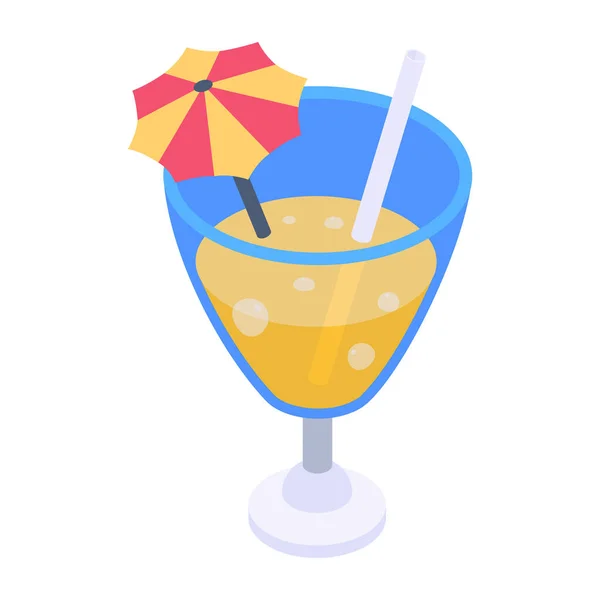 Cocktail Ícone Web Ilustração Simples — Vetor de Stock