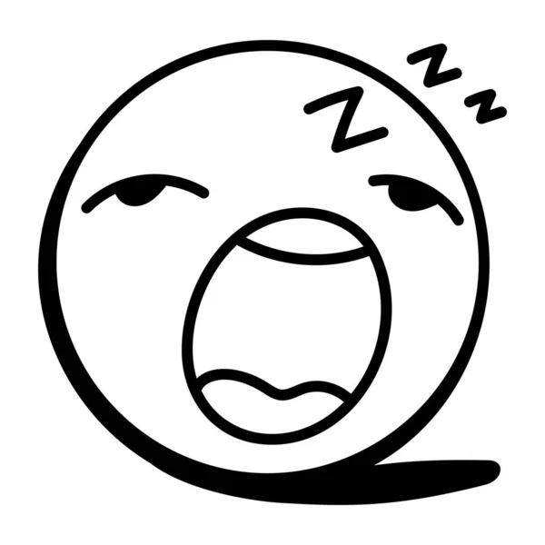 Cute Cartoon Sleeping Face — Stock Vector