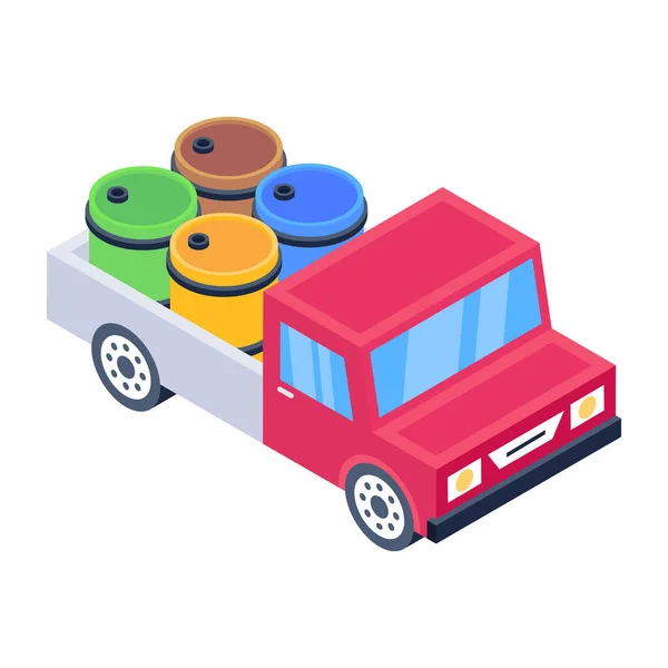 Ισομετρική Αυτοκίνητο Ένα Φορτηγό Παιχνίδι Εικονογράφηση Διανύσματος — Διανυσματικό Αρχείο