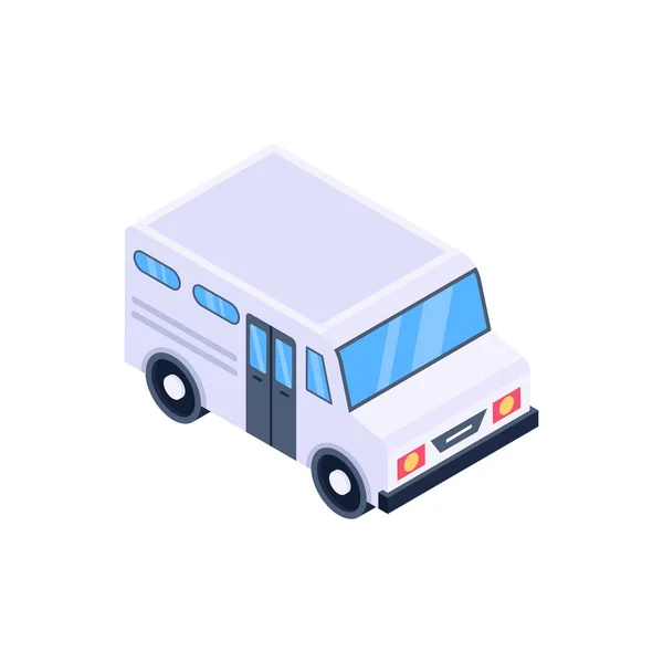 Ícono Bus Isométrico Ilustración Simple Policía Coche Vector Iconos Para — Vector de stock