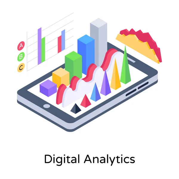 Analítica Móvil Icono Web — Vector de stock