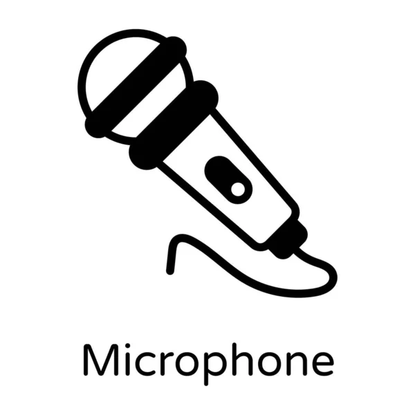 Microfoon Web Icoon Eenvoudig Ontwerp — Stockvector