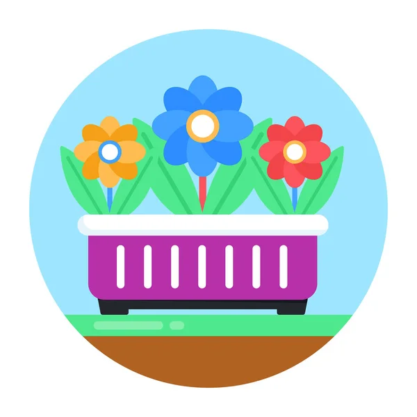 Blomkruka Ikonen Tecknad Blommor Vektor Illustration För Webbdesign Isolerad Vit — Stock vektor