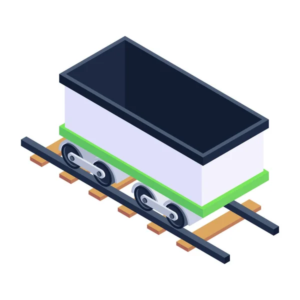 Isometrische Eisenbahn Vektorillustration — Stockvektor