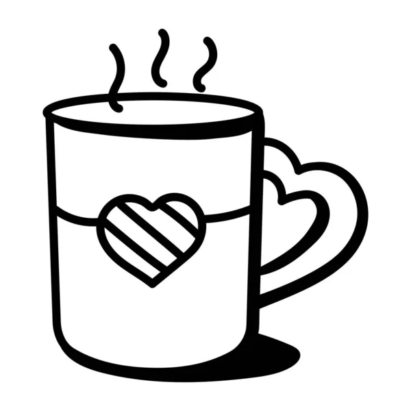 Coffee Cup Heart Vector Illustration Design — Stock Vector