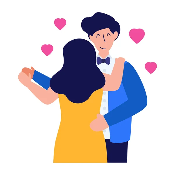 Casal Com Design Ilustração Vetorial Coração Amor — Vetor de Stock