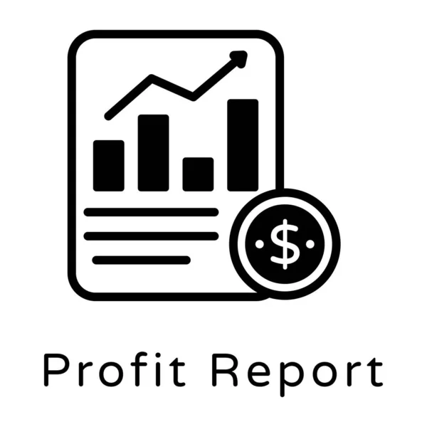 Relatório Financeiro Ícone Vetor Plana — Vetor de Stock