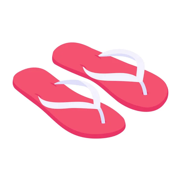 Flip Flops Ikon Sík Illusztráció Papucs Vektor Logó Tervezés — Stock Vector