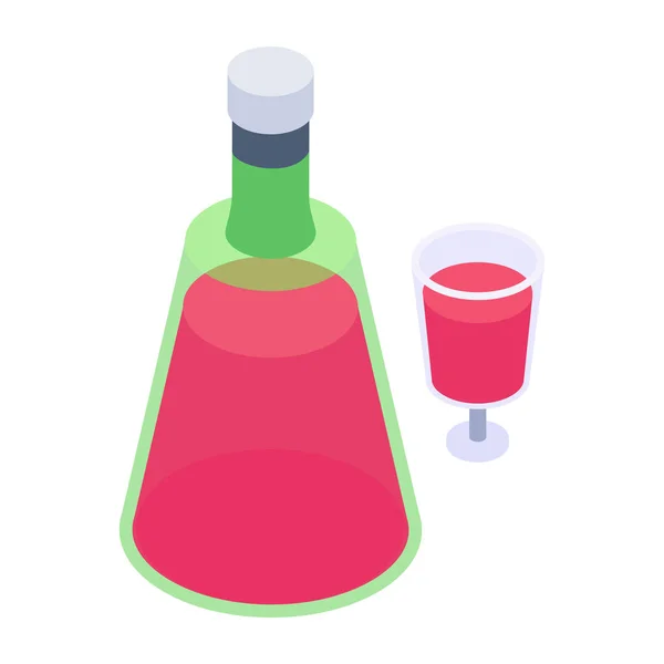 Wijnfles Icoon Cartoon Van Alcohol Drank Vector Pictogrammen Voor Web — Stockvector