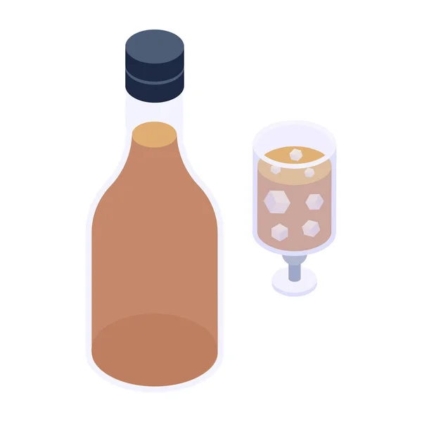 Weinflaschensymbol Flache Abbildung Von Bier Drink Vektorsymbolen Für Webdesign — Stockvektor