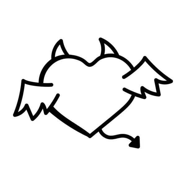 Corazón Con Hojas Flecha Vector Diseño Ilustración — Vector de stock